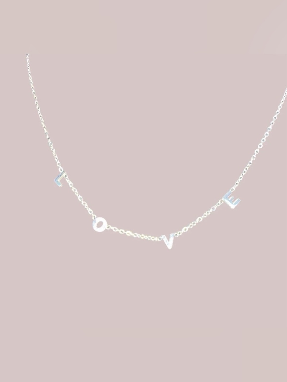 Plunder Silver 'LOVE' Letter Necklace - Silver
